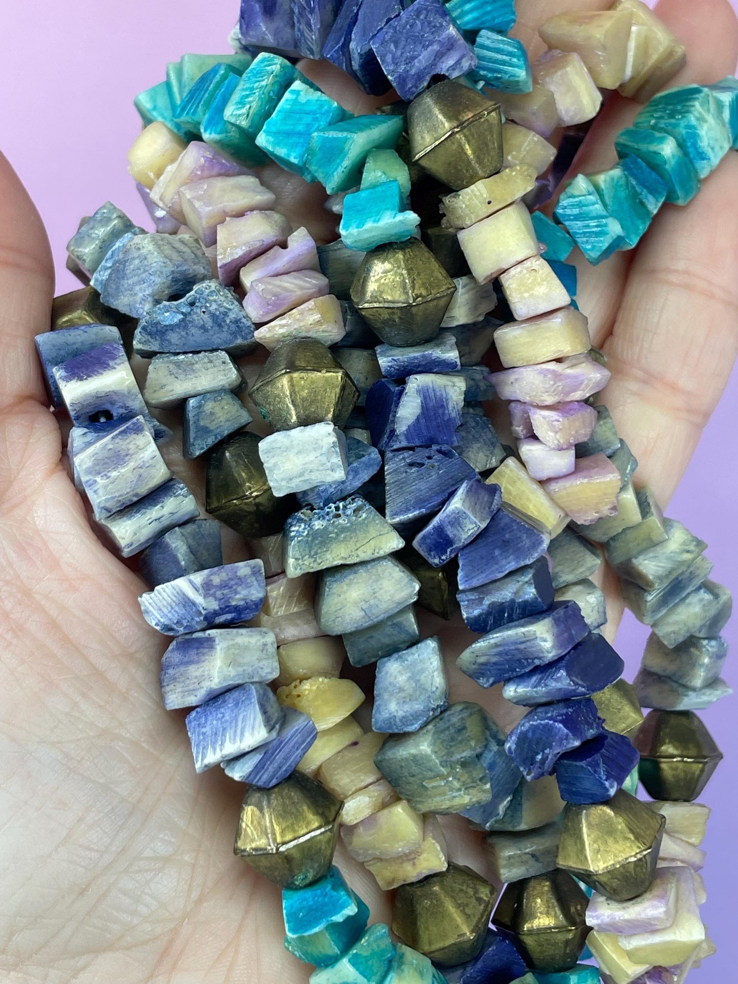 Heavy Dyed Stone Bead Necklace