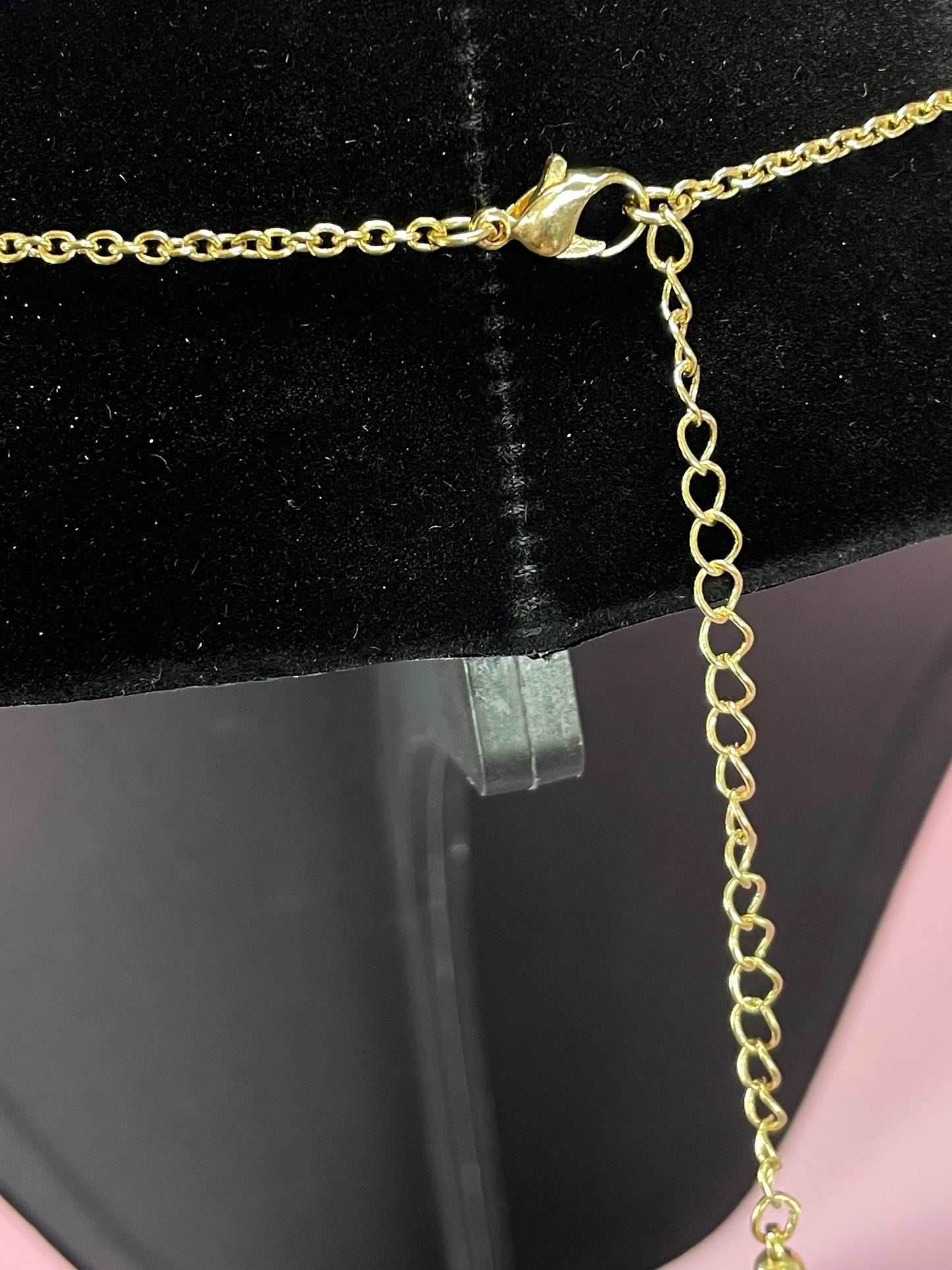 Lovely Quartz Crystal Pendant with Gold Tone Chain
