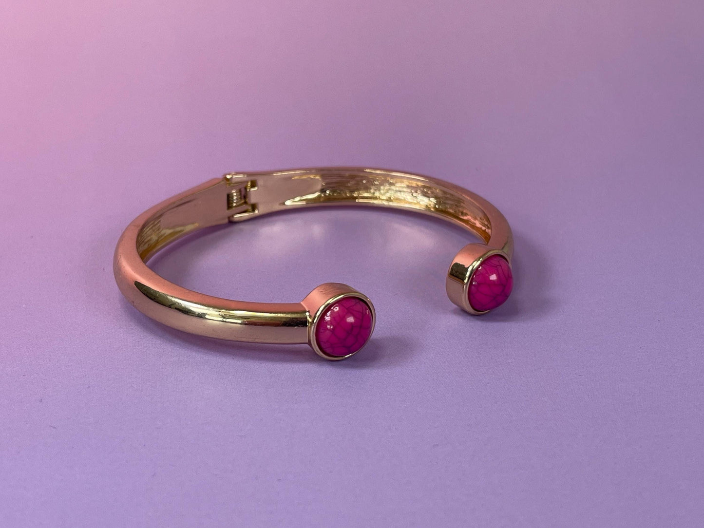 Gold-Tone Spring Hinge Cuff Bracelet