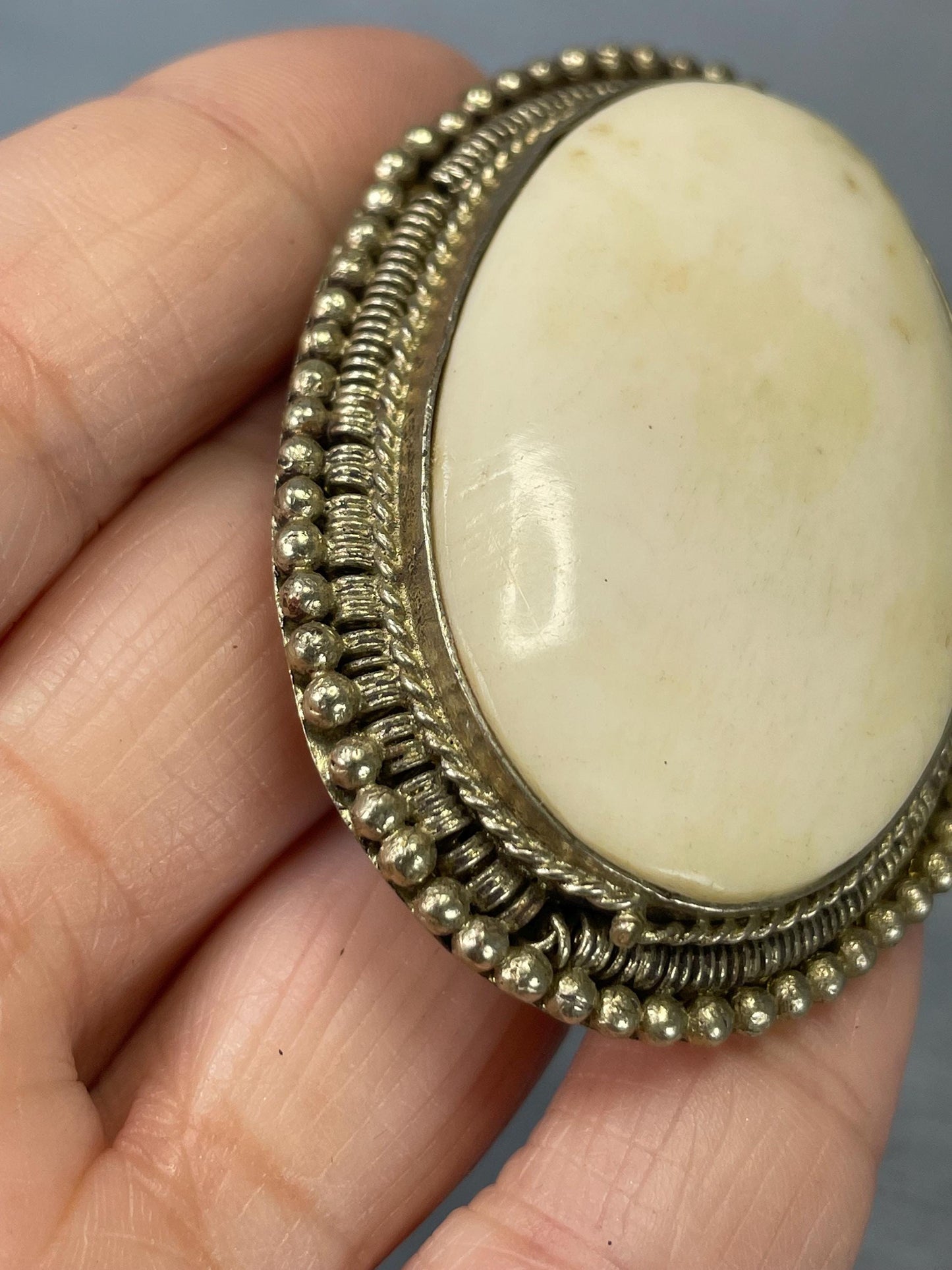 Bone Coloured Vintage Brooch