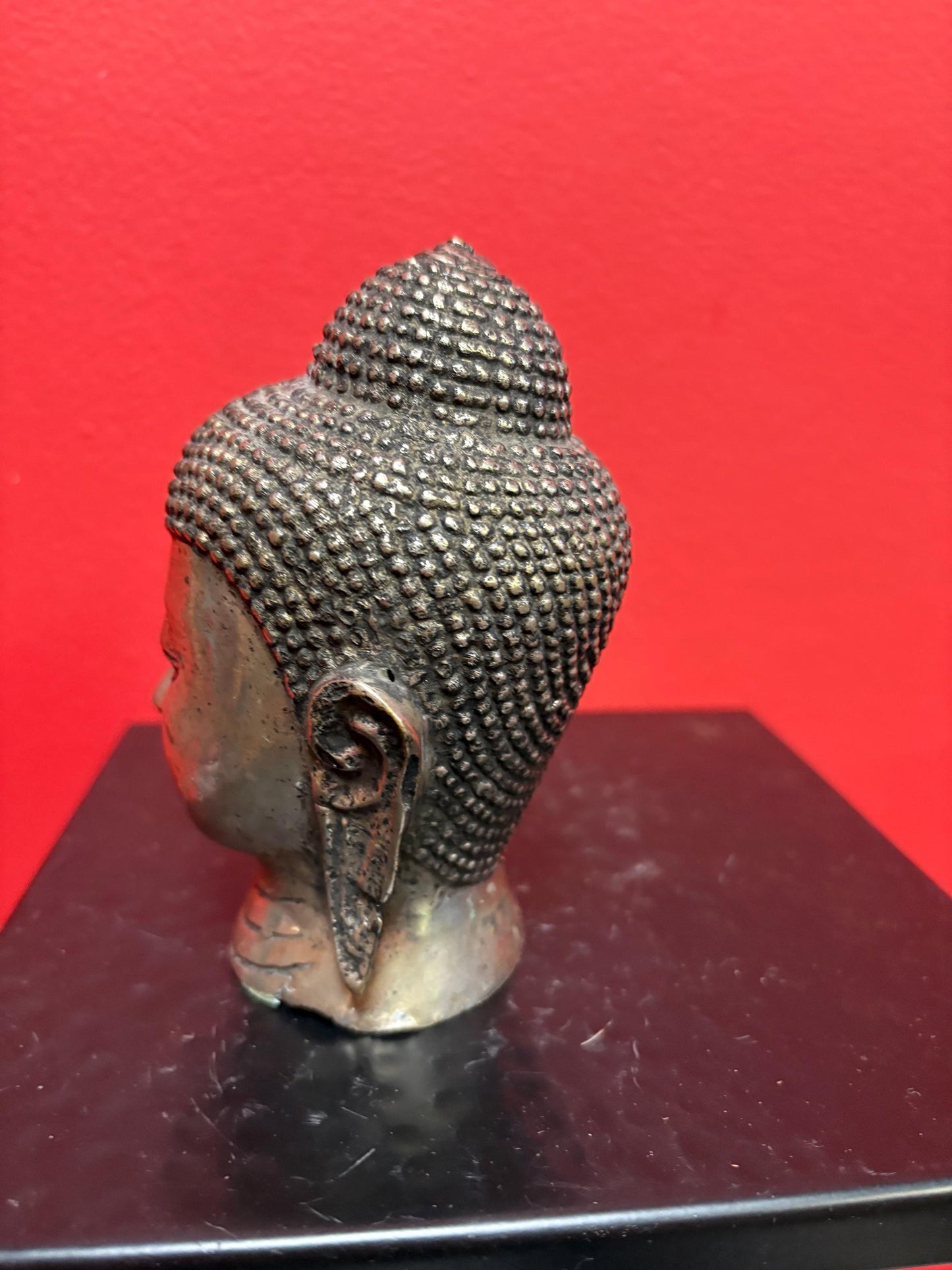 Lovely old Asian 5 inch silver Buddha — great serene look — wow