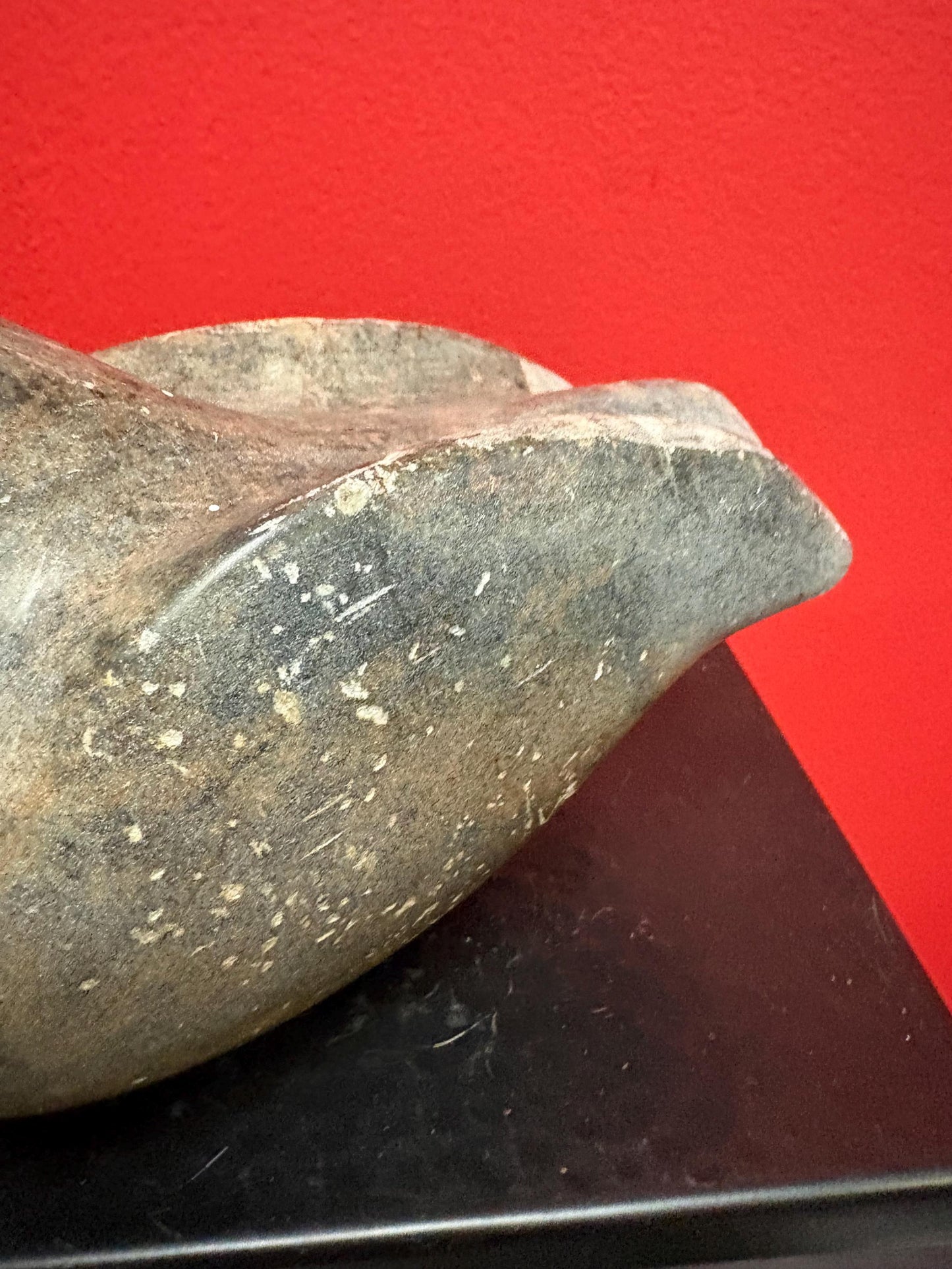 Lovely indigenous Inuit soapstone bird  7 x 6 high  not perfect condition  signed and heavy.  wow