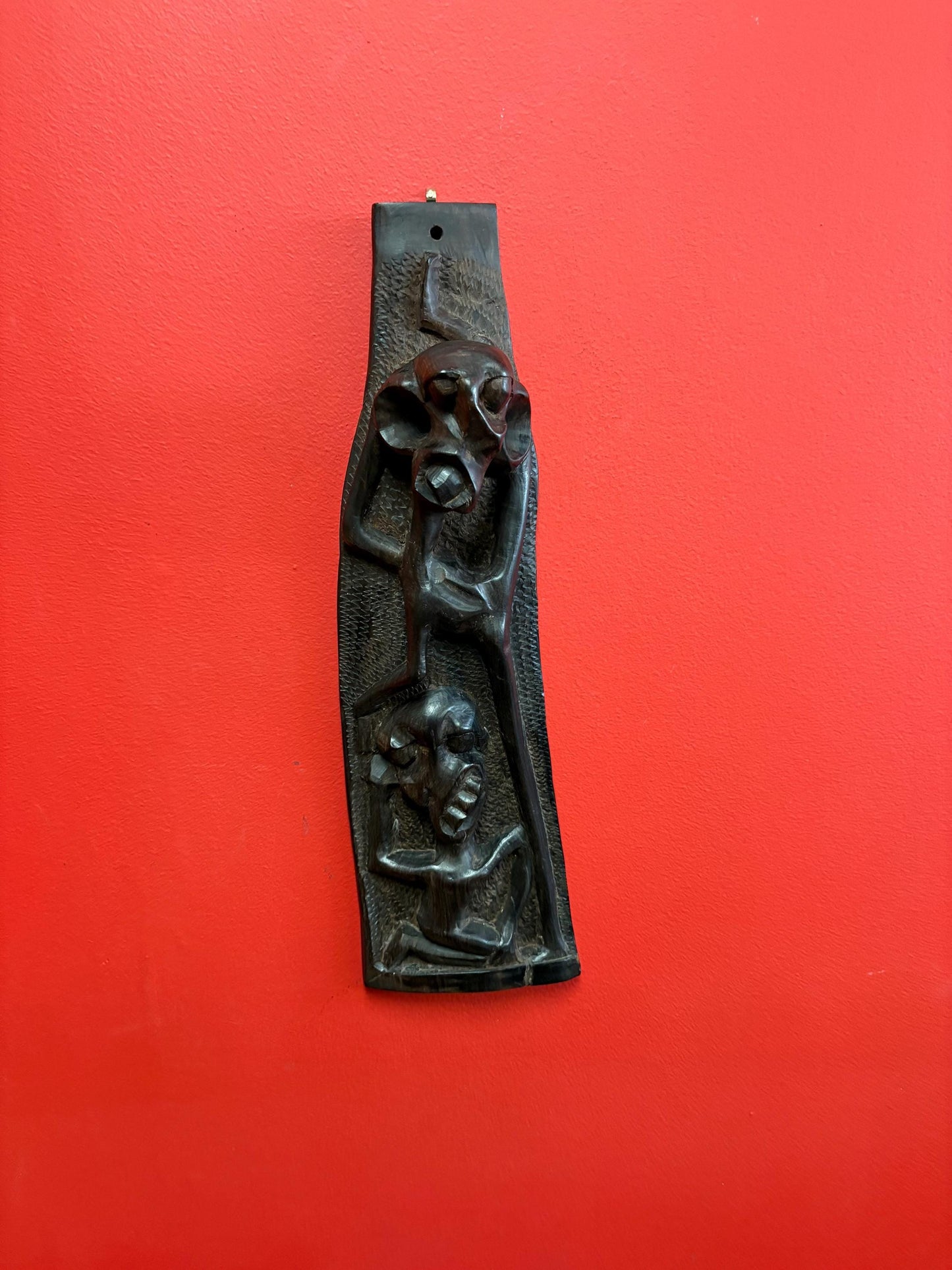 Stunning Antique SHETANI 17 x 5 plaque  wonderful imagery and carving rare piece  wow