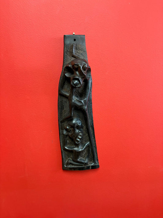 Stunning Antique SHETANI 17 x 5 plaque  wonderful imagery and carving rare piece  wow