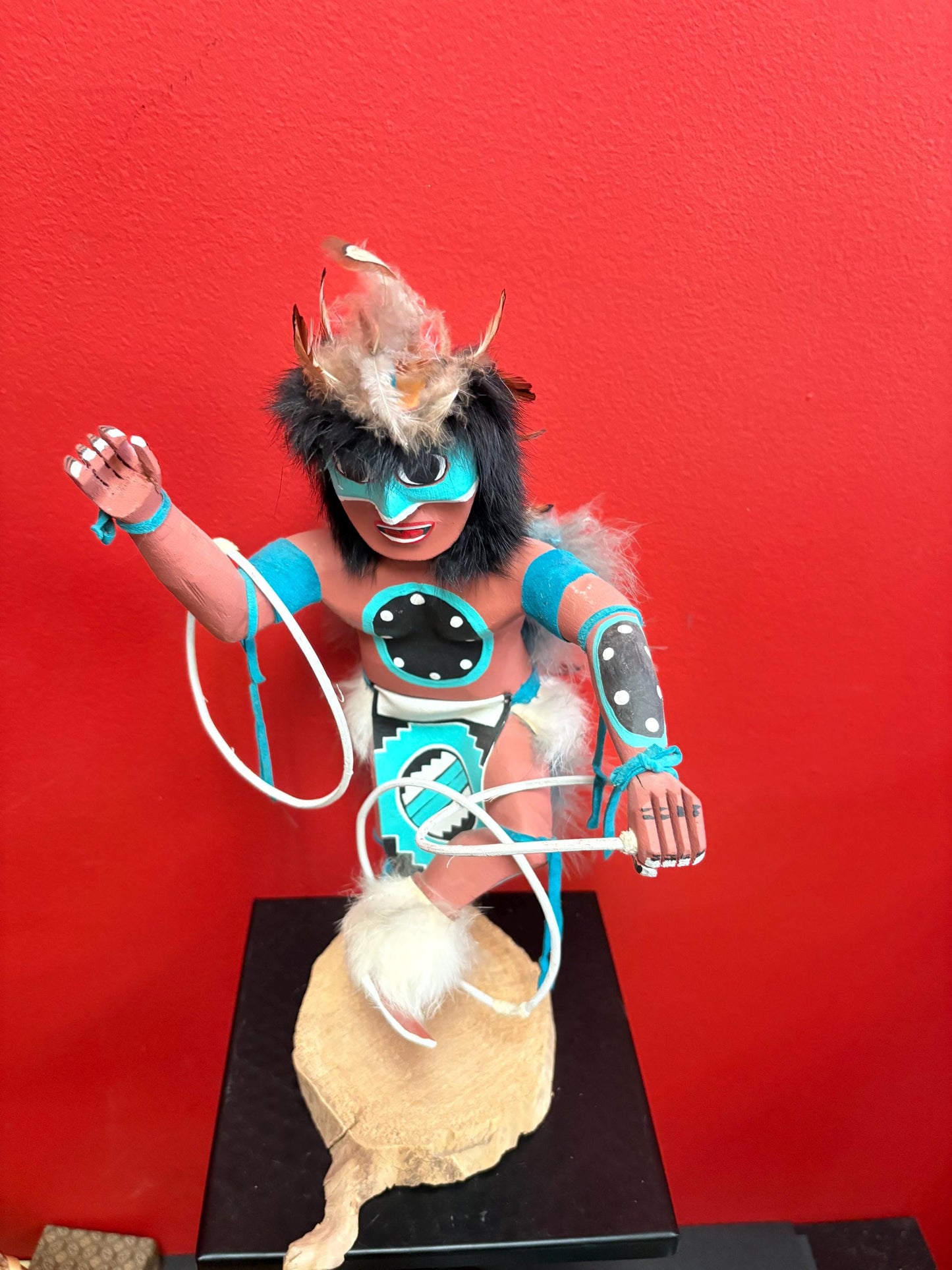 Beautiful huge Navajo American HOPI  KACHINA dancing doll  14 inches tall in perfect condition  wow - signed