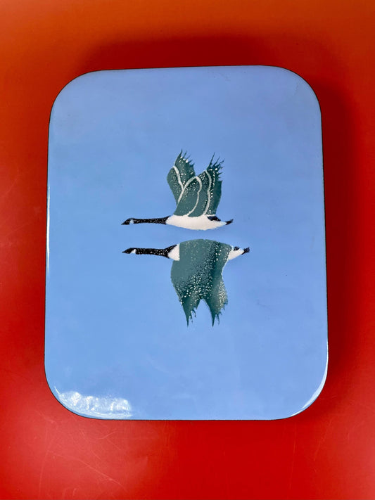 Stunning Enamel Canadian Goose Wall Hanging