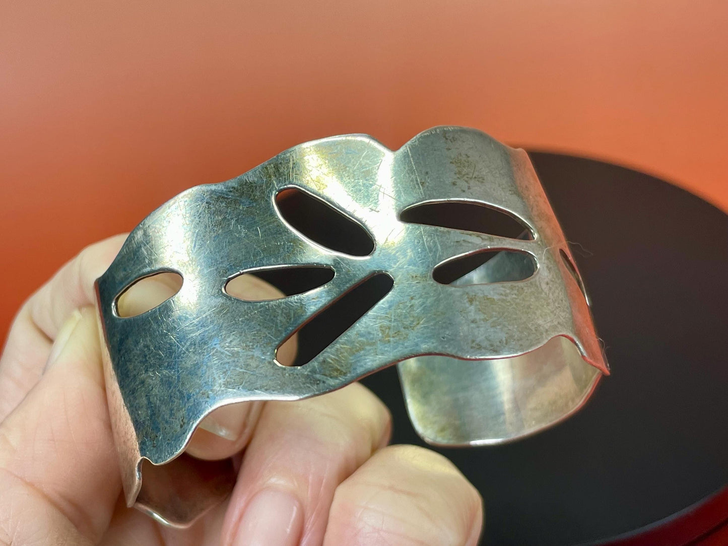 2.5 inch Tested Sterling Silver Bracelet Cuff -B