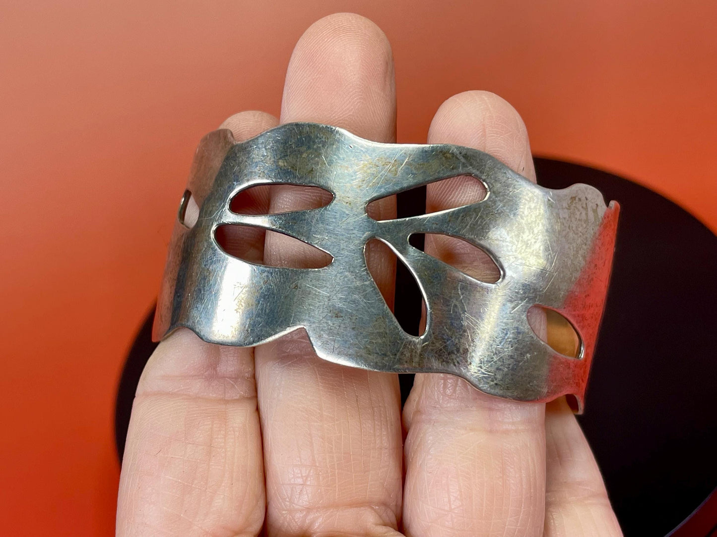 2.5 inch Tested Sterling Silver Bracelet Cuff -B