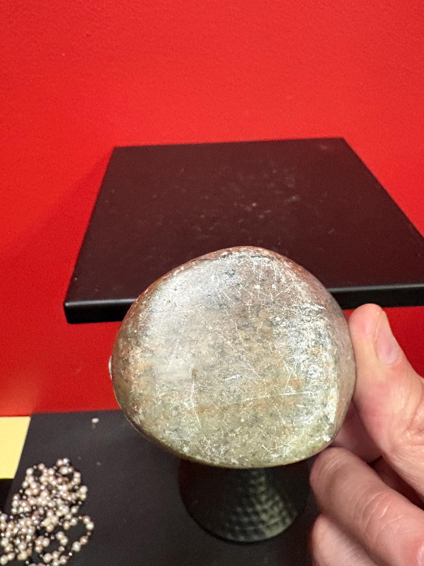 Lovely Inuit soapstone 3 1/2 x 3 high duck  minor scratching  great value