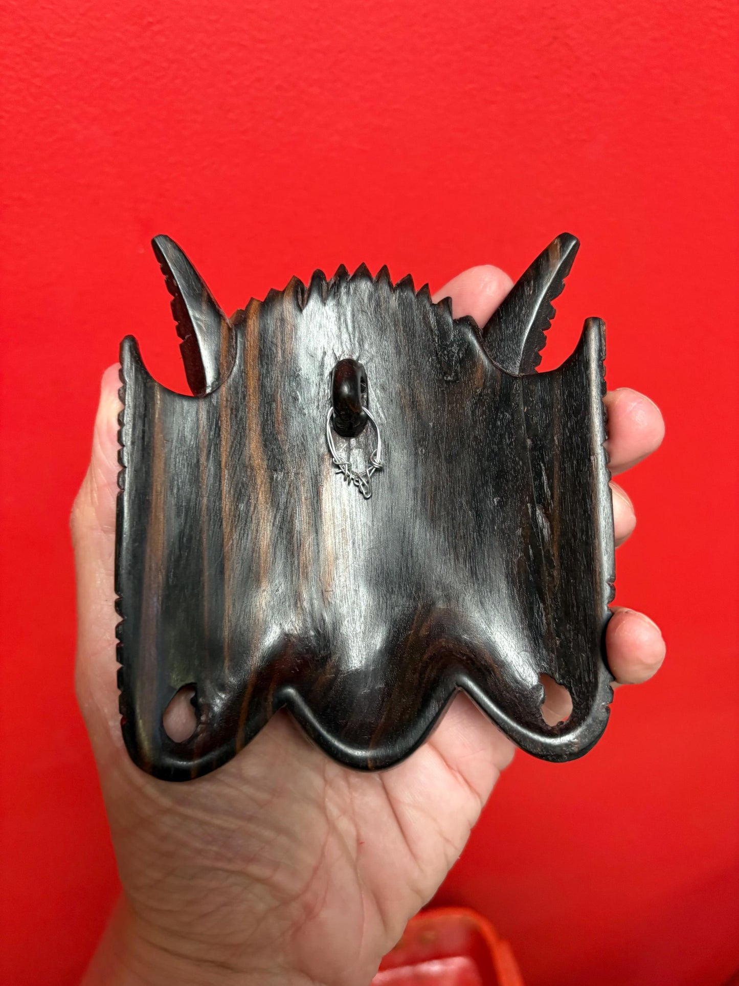 Beautiful vintage Indonesian wooden goddess mask  5 inches tall wonderful detail