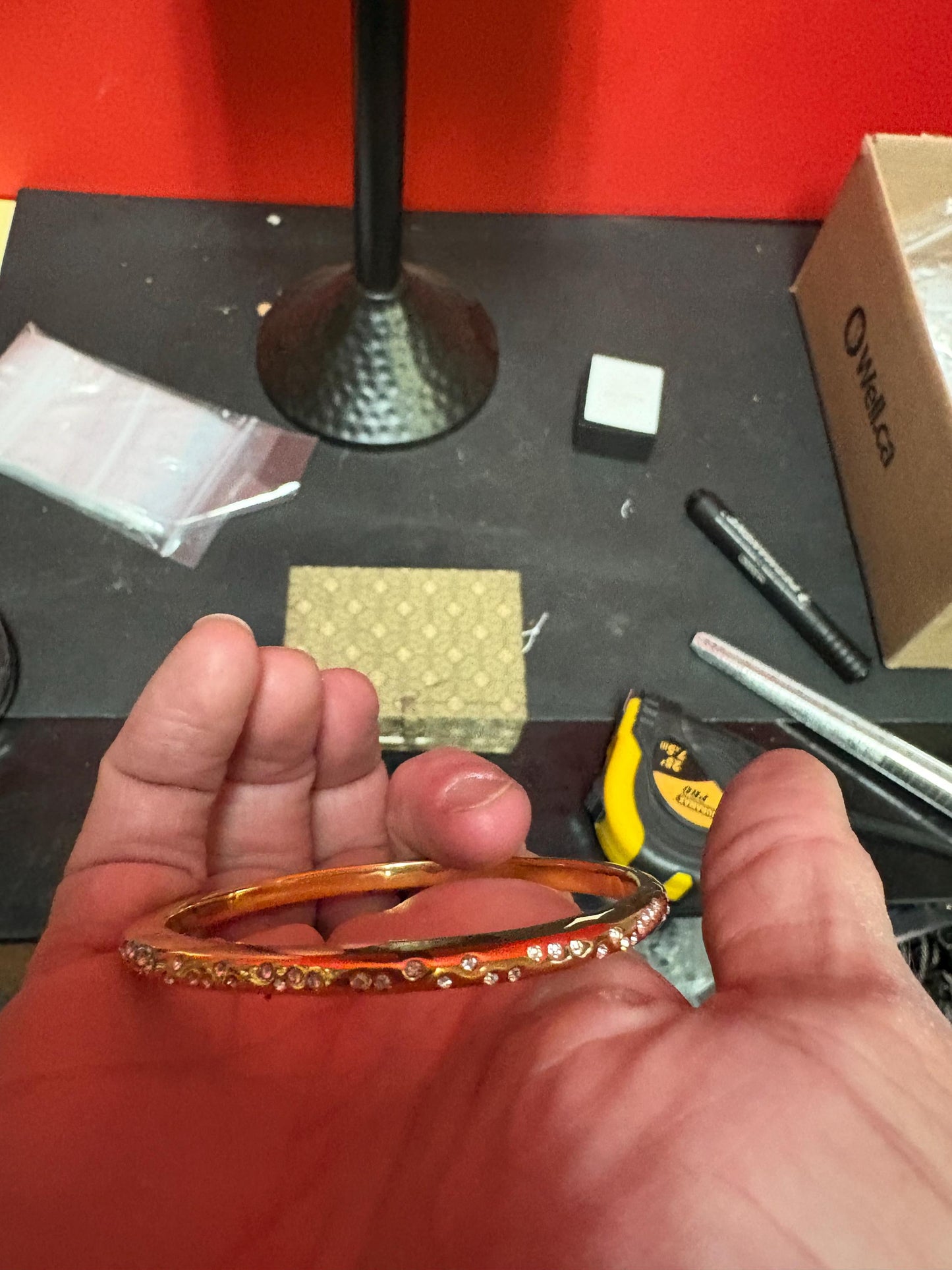 Beautiful like new 3 inch wide Swarovski bangle bracelet in original box -