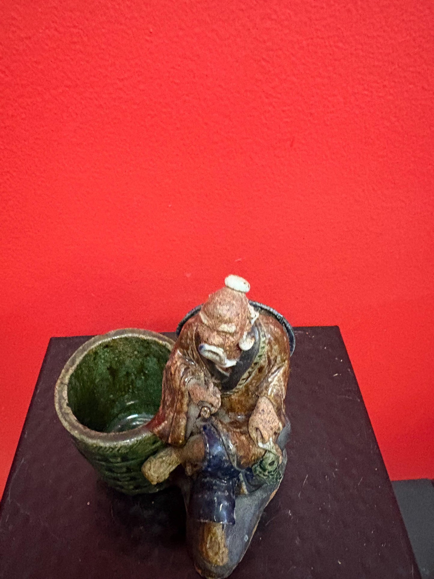 Lovely antique 5 inch tall Chinese mud man  great condition - older unusual one