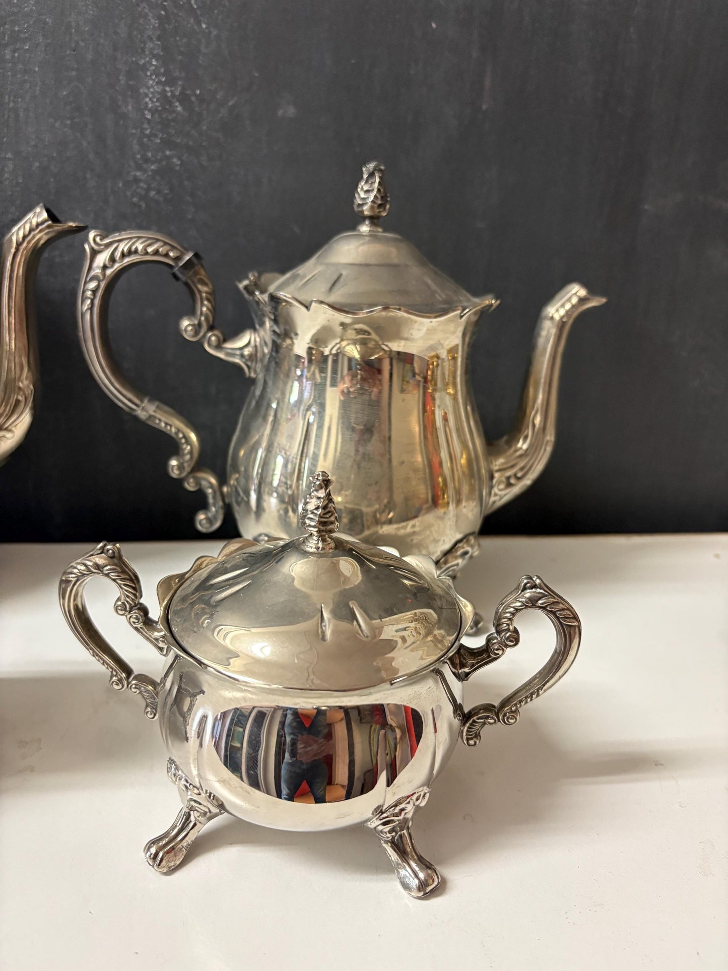 Lovely English silver plated  four piece coffee and tea service  see photos  needs a quick polish  great value