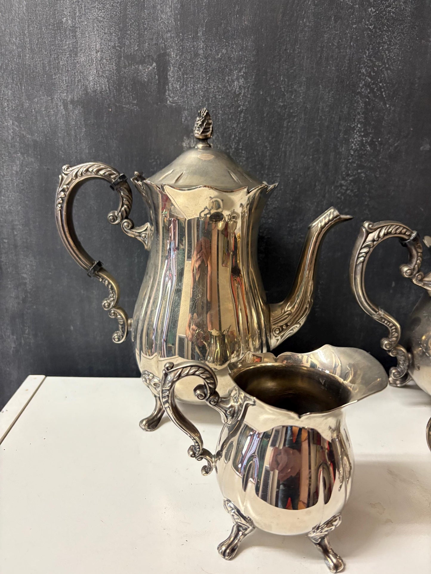 Lovely English silver plated  four piece coffee and tea service  see photos  needs a quick polish  great value