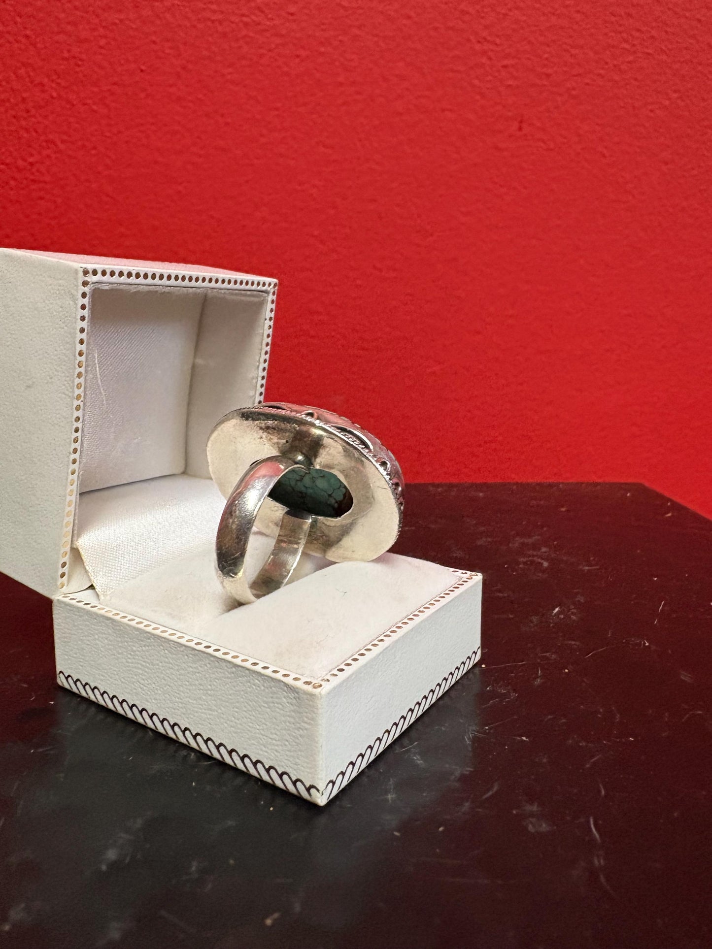 Stunning Navajo Sterling silver and turquoise ring size 9