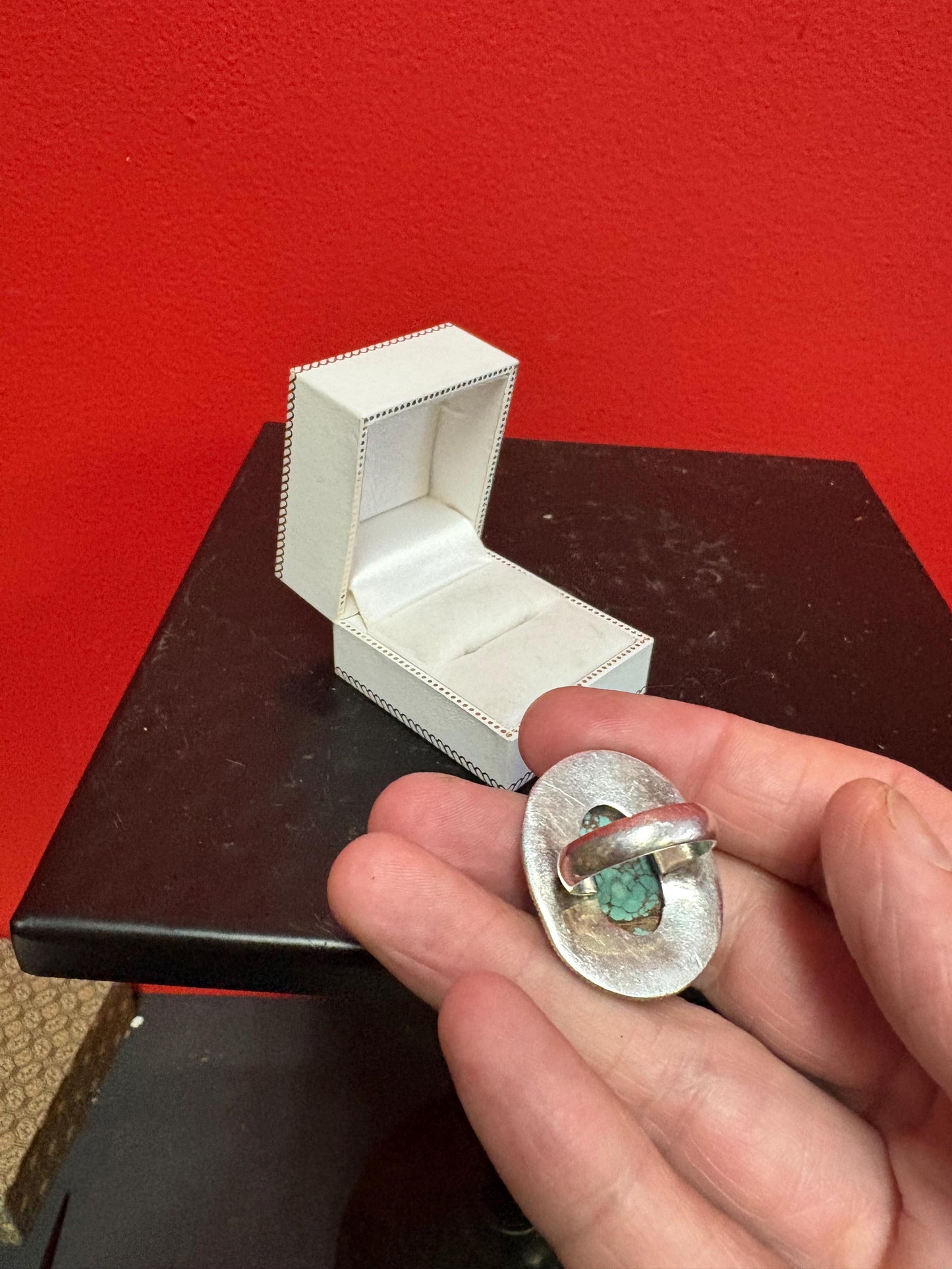 Stunning Navajo Sterling silver and turquoise ring size 9