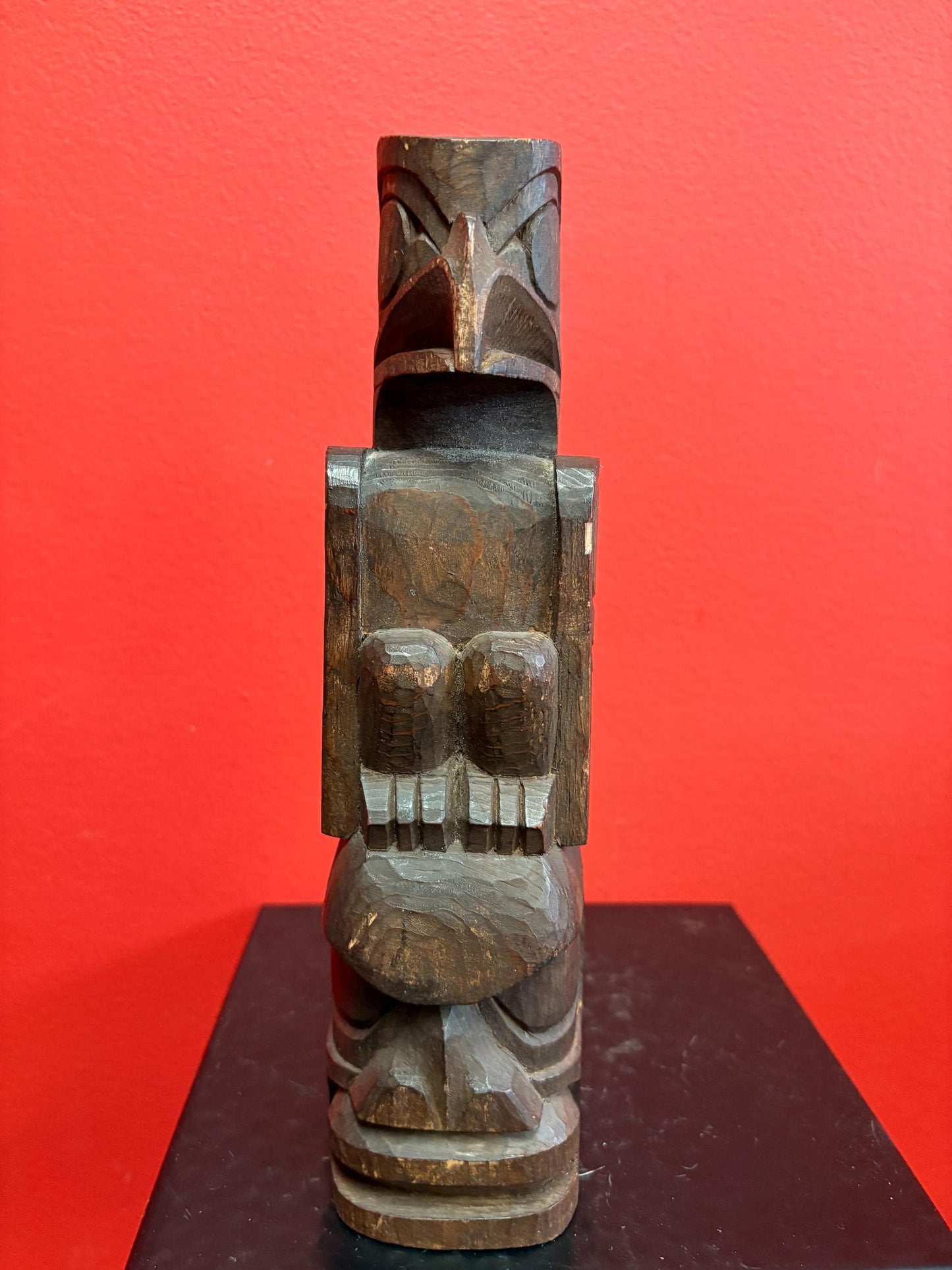 Beautiful 10 inch tall signed indigenous first nation pacific north West Coast Cedar totem pole - eagle human transformation  wow