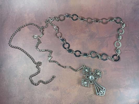 Waist Belt/Chain with Dangling Cross Pendant  Pendant is Detachable