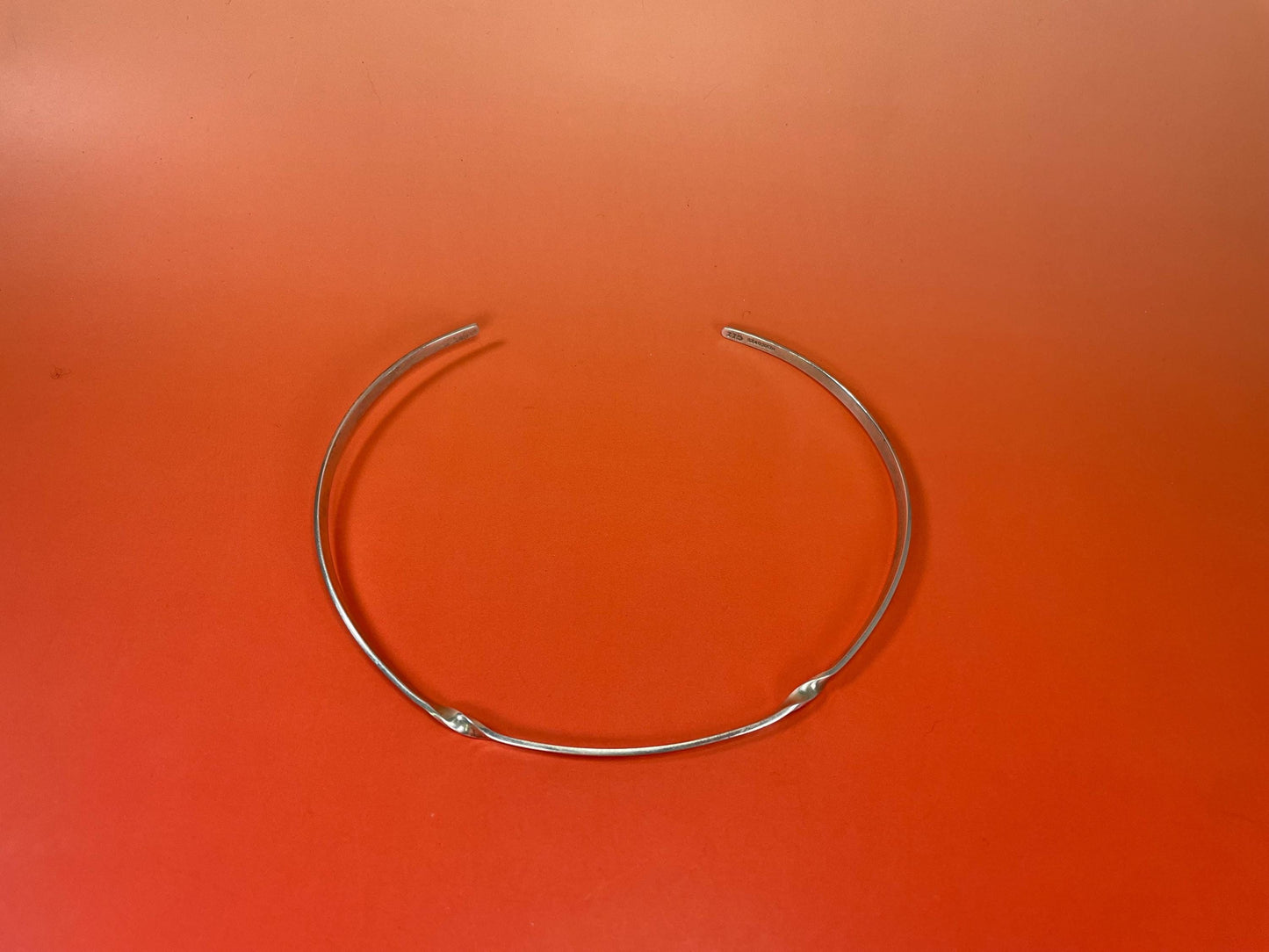 Stamped Mexican Sterling Silver Choker Necklace - B