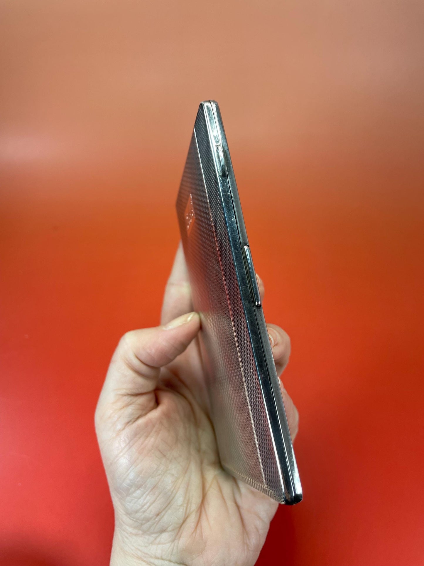 Antique Silver Plated Engine Turned Cigarette Case