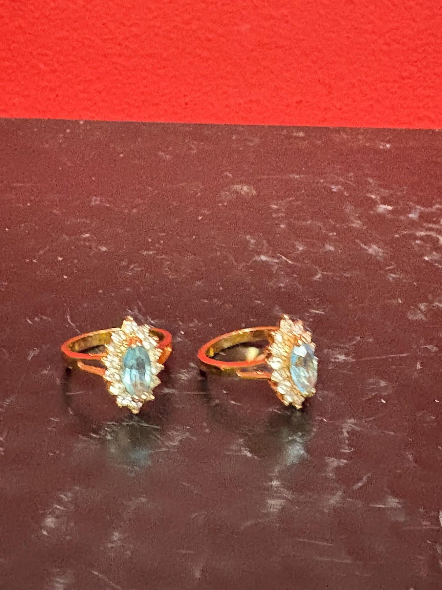 Lovely pair of size 6 gold looking costume rings