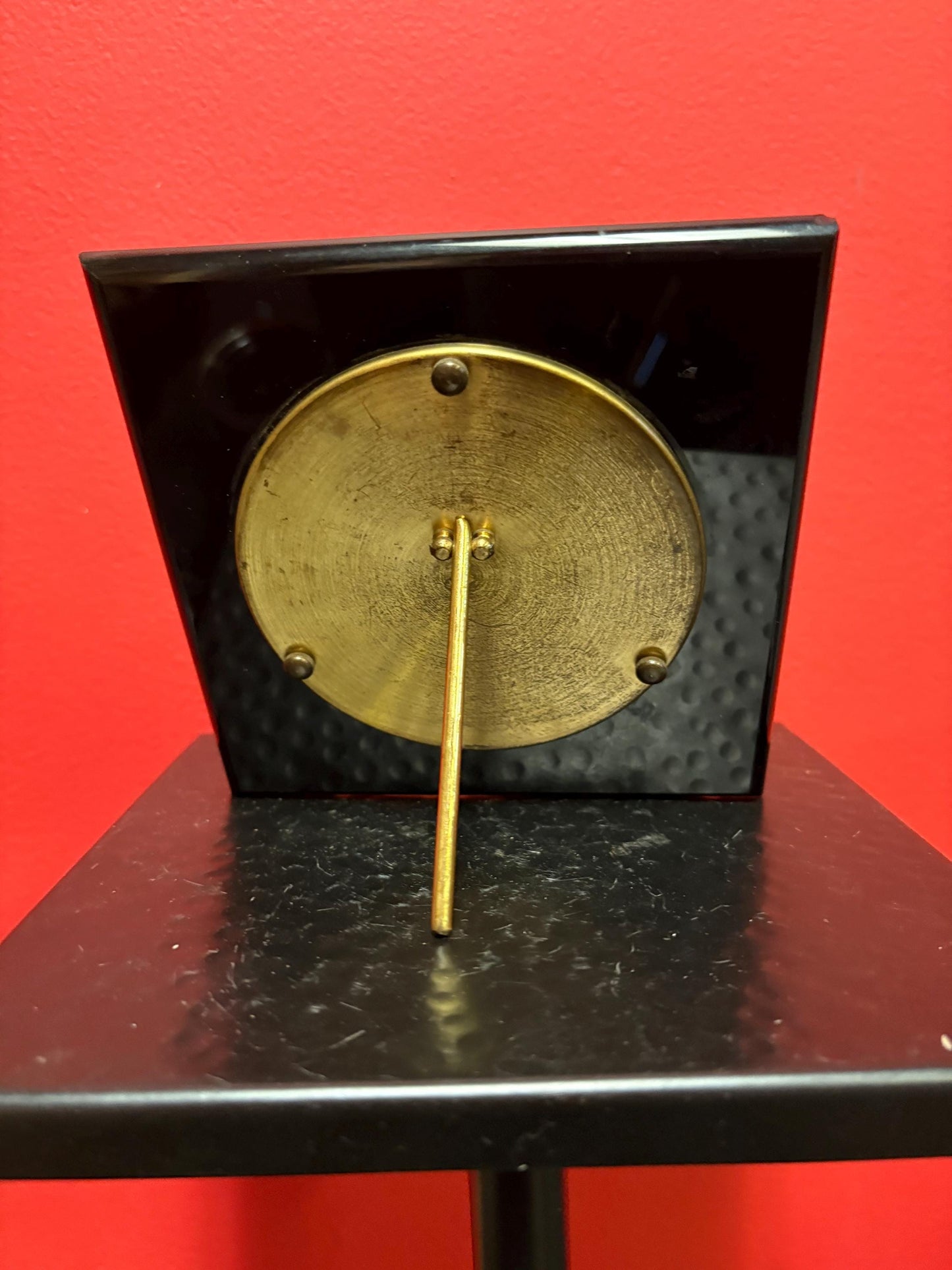 Beautiful 6 x 5 French porcelain plaque in lovely brass and black metal frame wonderful condition  great value- B