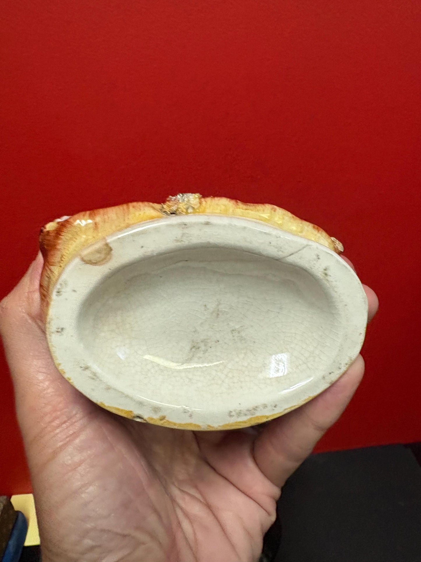 Beautiful 8  inch Staffordshire statue  of a lady with animal good condition  unusual imagery  mid 19 century -B