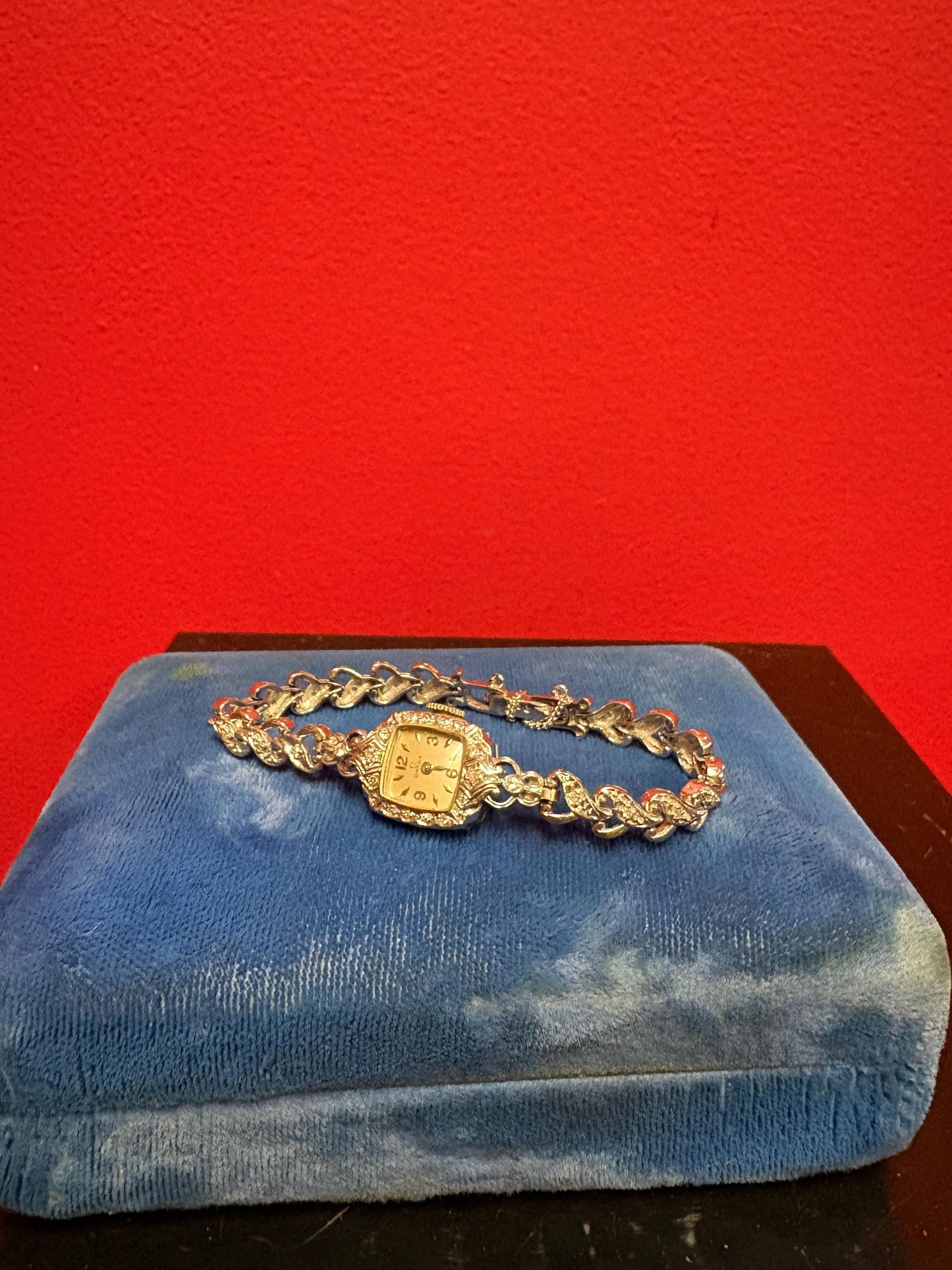 Stunning antique 14 carat white gold and diamond omega ladies watch  currently not working  fabulous quality -B