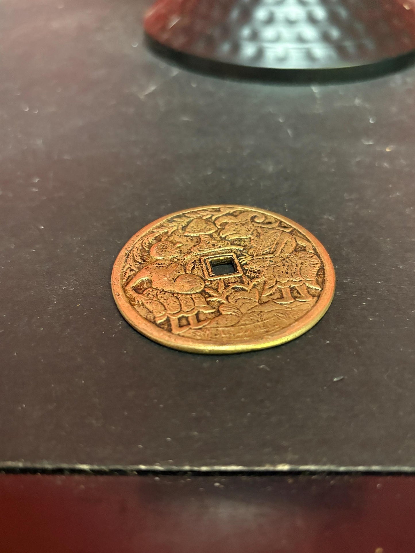 Old Chinese 2 inch bronze medallion coin