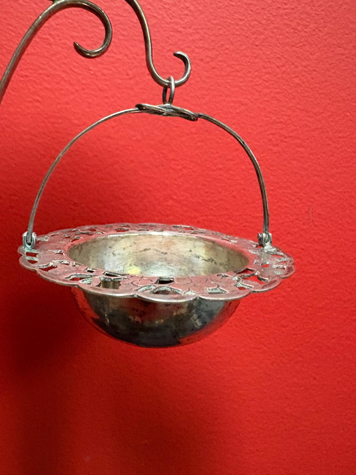 Beautiful 11 inch tall Chinese sterling silver antique vase with baskets  simple and stylish  great value -B