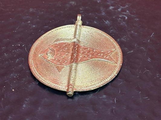 Lovely 3 inch bronze African medallion pendant - B