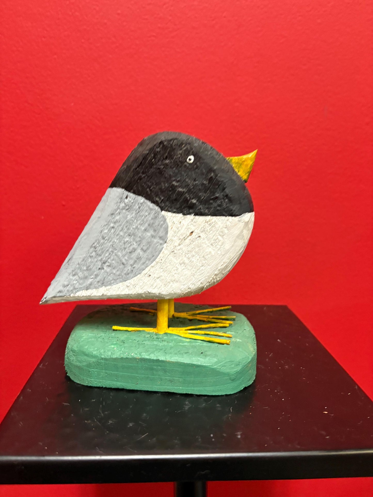 Beautiful 6 x 4 wide folk art painted wooden bird  great look - perfect gift