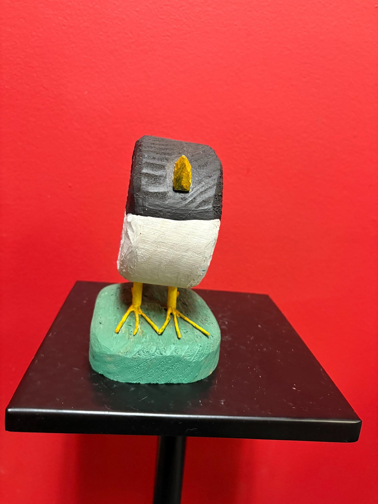 Beautiful 6 x 4 wide folk art painted wooden bird  great look - perfect gift