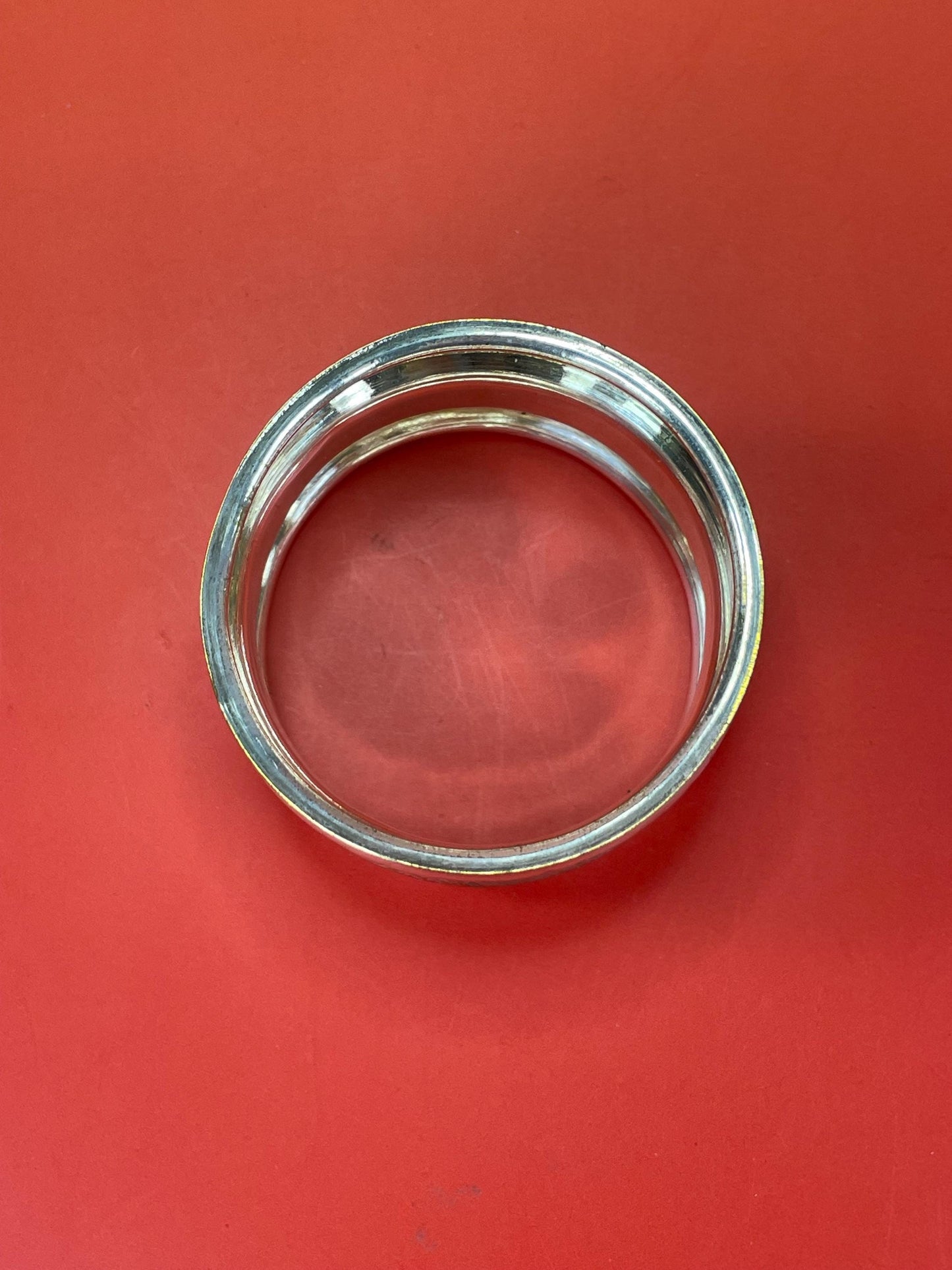 One Ornately Engraved and Monogrammed Silver Plated Napkin Ring