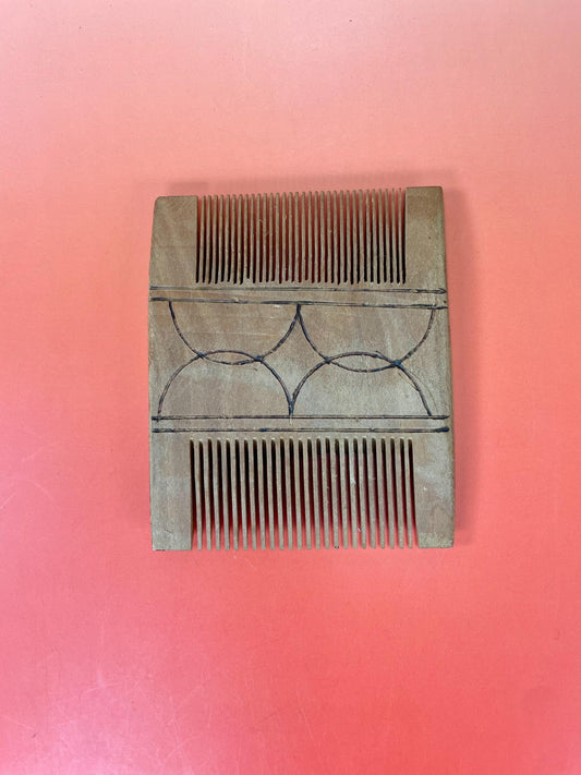 Handcrafted Wooden Dual-Tooth Comb