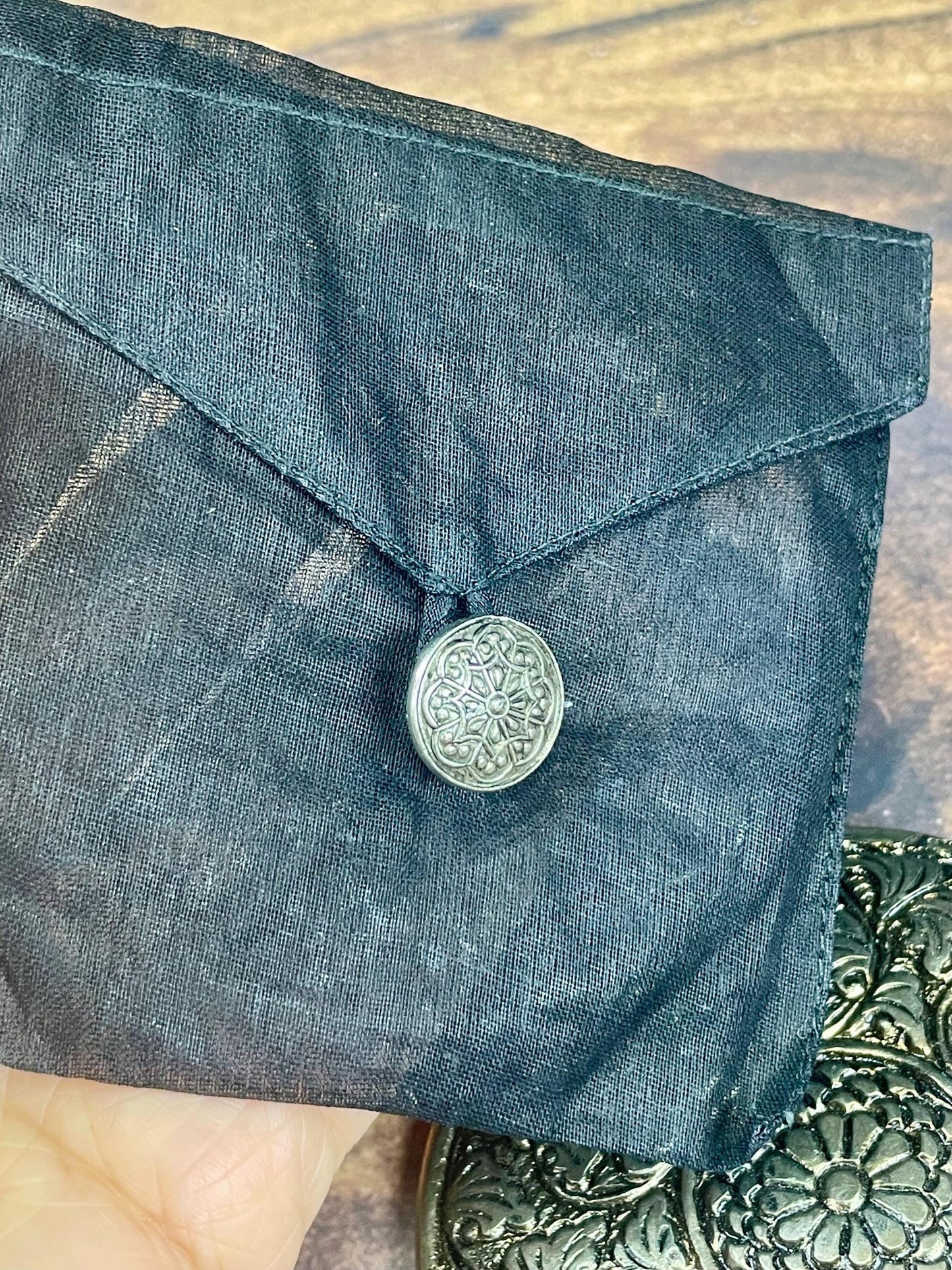 Small Pocket Mirror with Ornate Design