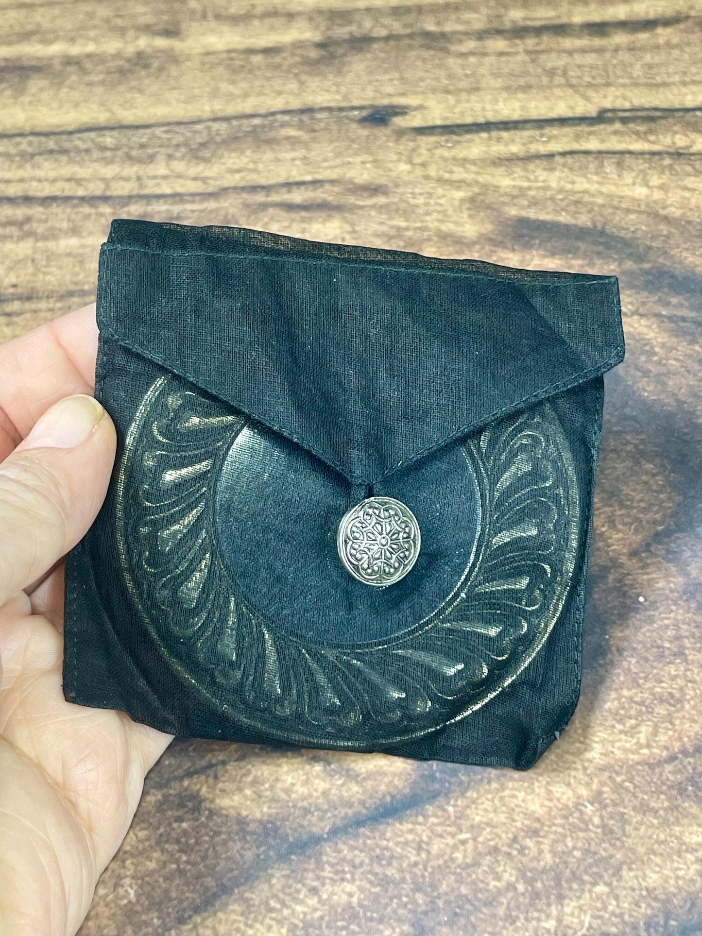 Small Pocket Mirror with Ornate Design