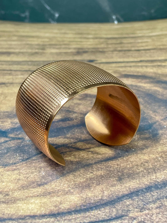 Beautiful 2.5 inch wide copper  bracelet Cuff- fits various size wrists