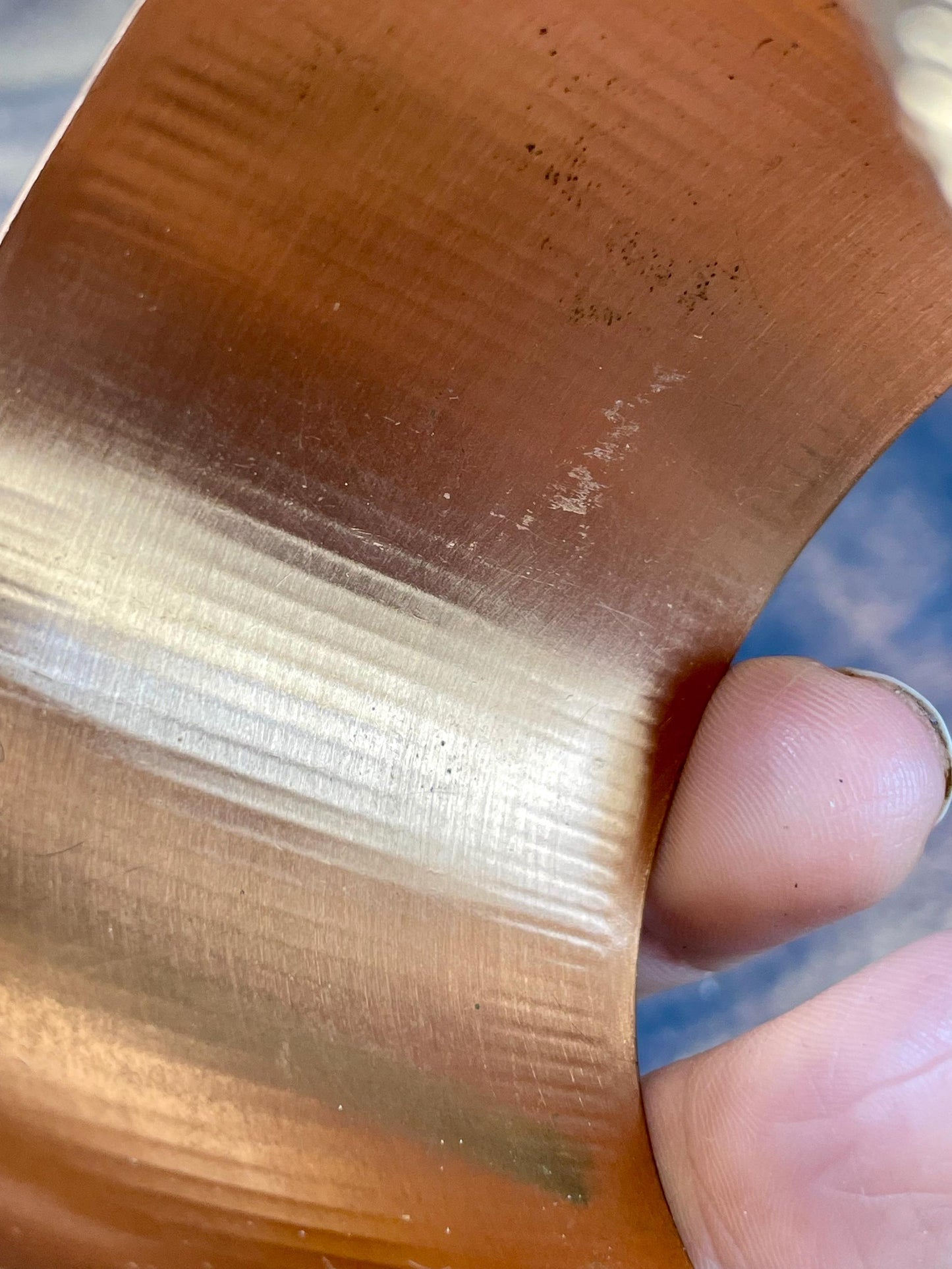 Beautiful 2.5 inch wide copper  bracelet Cuff- fits various size wrists