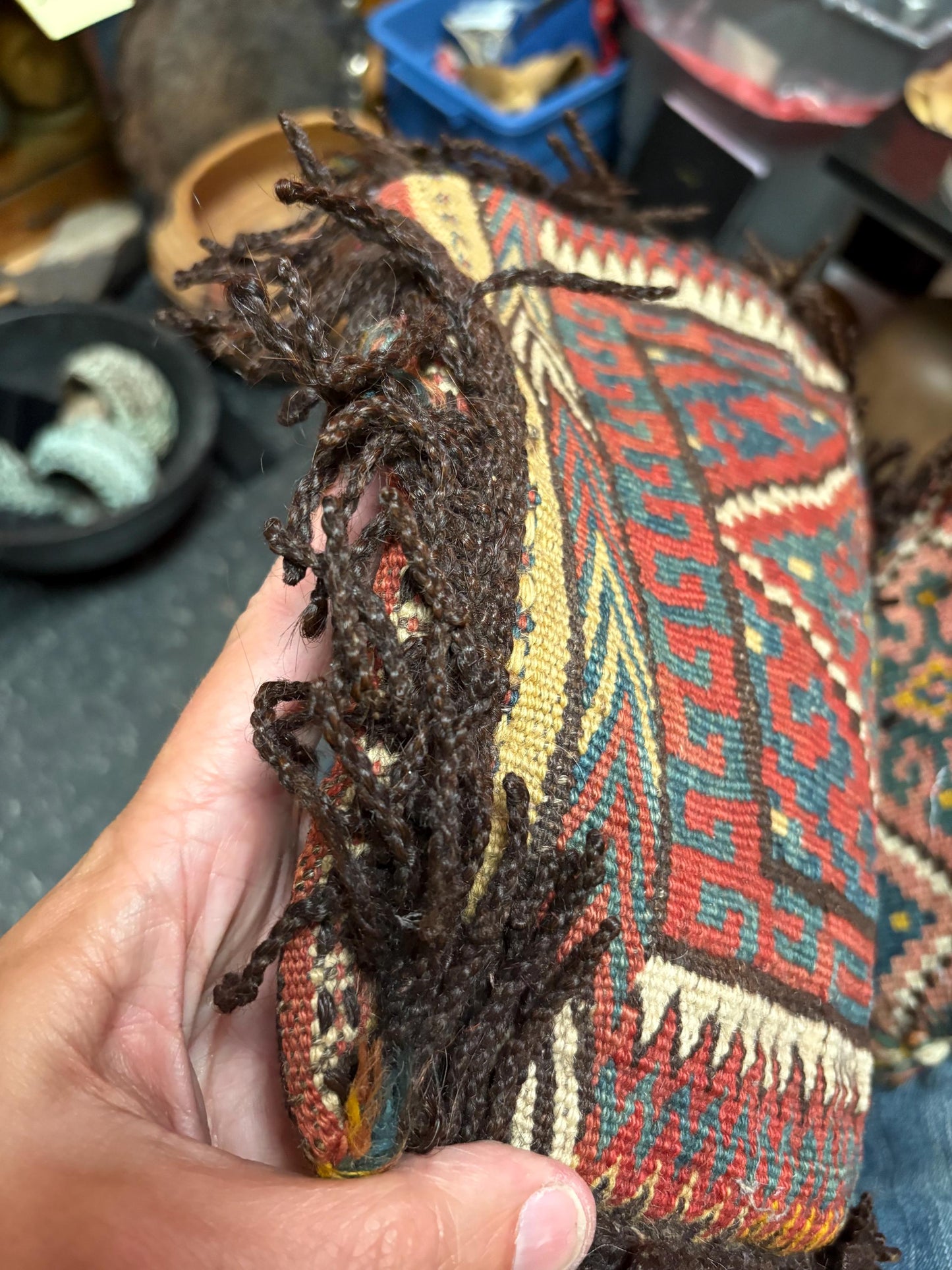 47 X 12 inch Persian Carpet bag  lovely condition  great design  antique bag