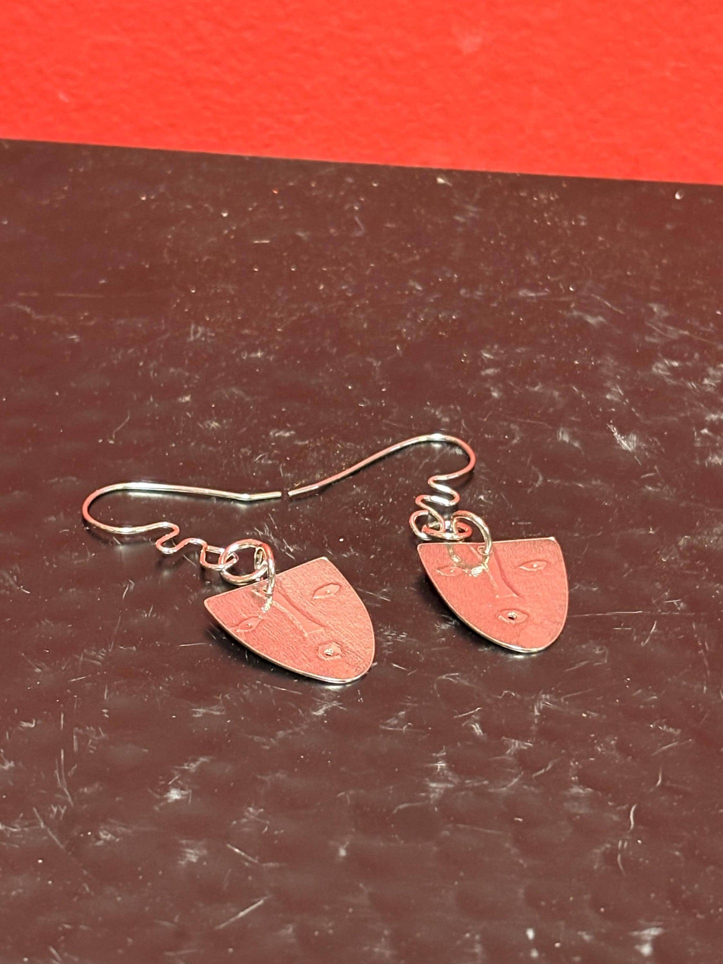 Beautiful Vancouver island made Sterling silver earrings  mask earrings  great gift