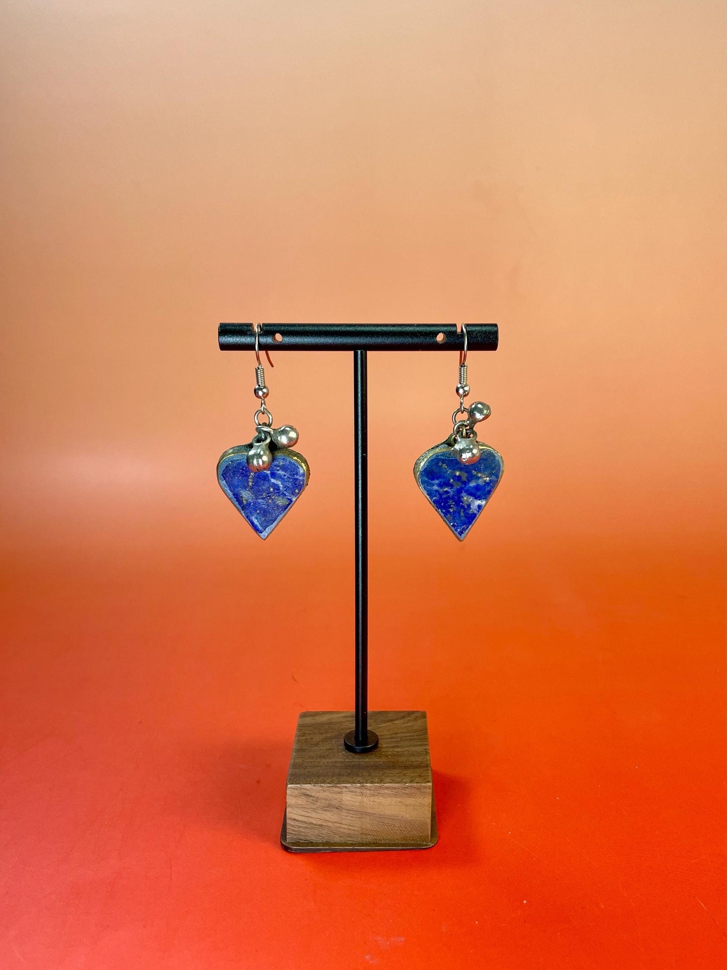 Heart Shaped Lapis Lazuli Earrings
