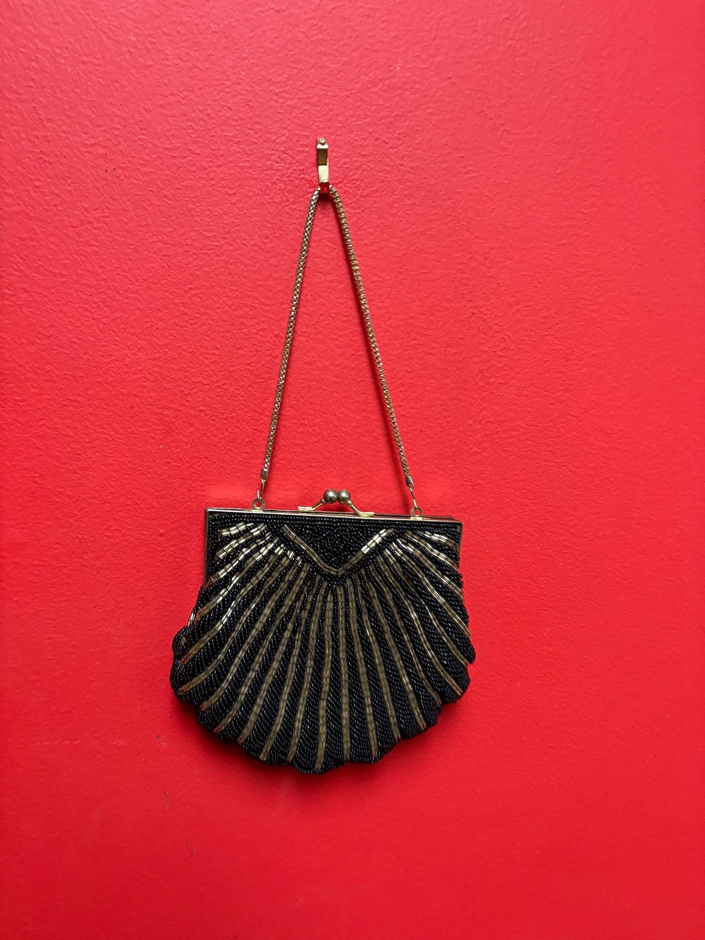 Very cool beaded vintage purse - 11 inches long  - great condition