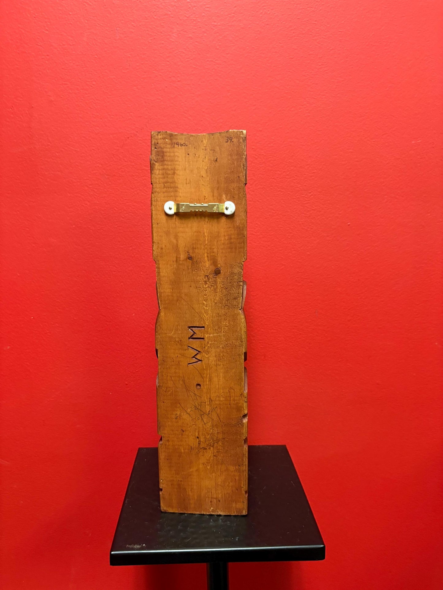 Fabulous older indigenous first nations Pacific Northwest coast totem pole - 14 inches- cedar - great detail hang or stand  signed - RS