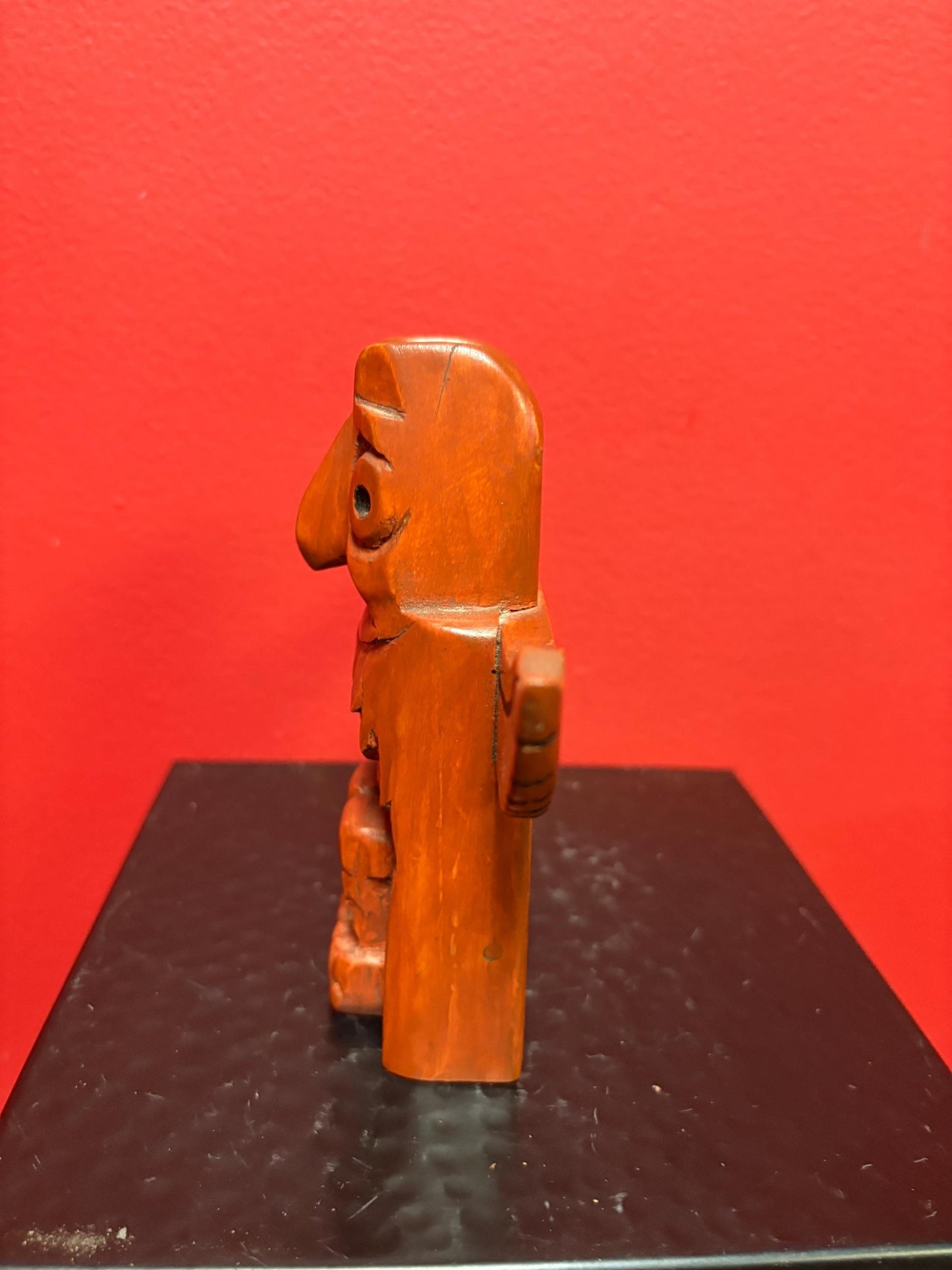 Amazing 6 inch tall indigenous first nation pacific  north West Coast well detailed signed owl statue  great value