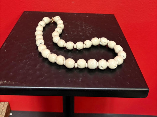 Beautiful early pottery bead necklace  approximately 18 inches long and could be restrung -very unique and cool