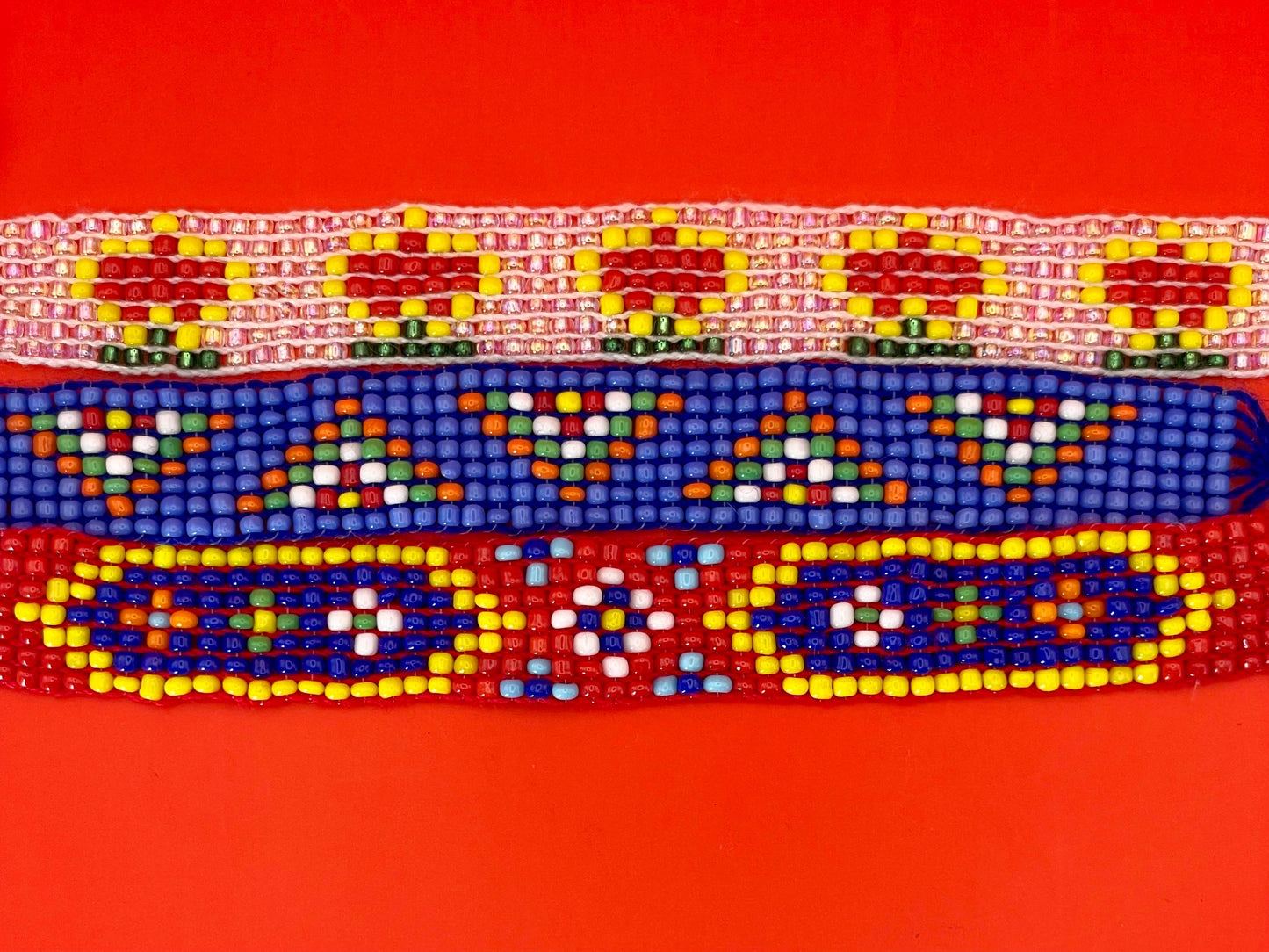 Set of 3 Connected Beaded Bracelets