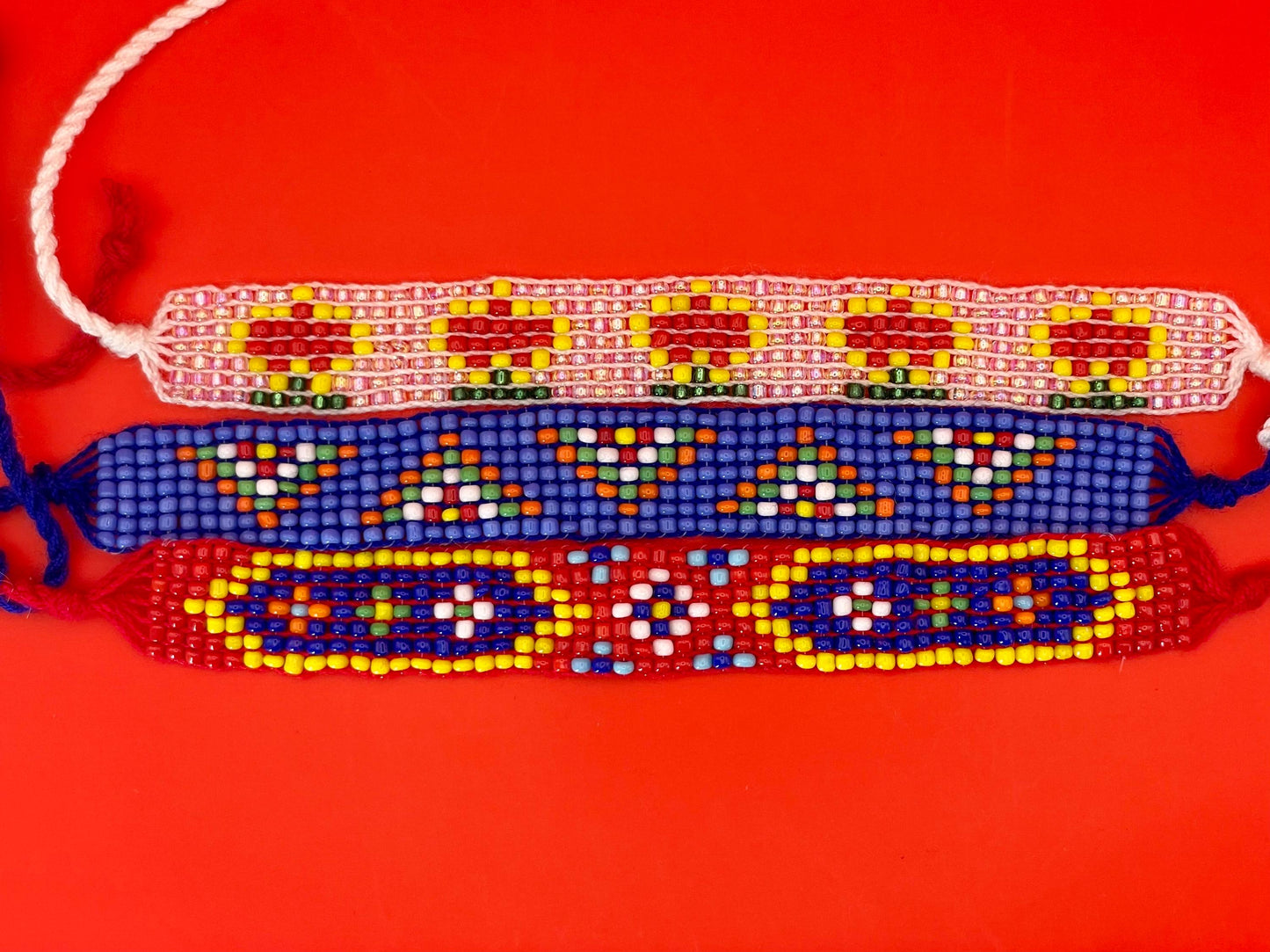 Set of 3 Connected Beaded Bracelets