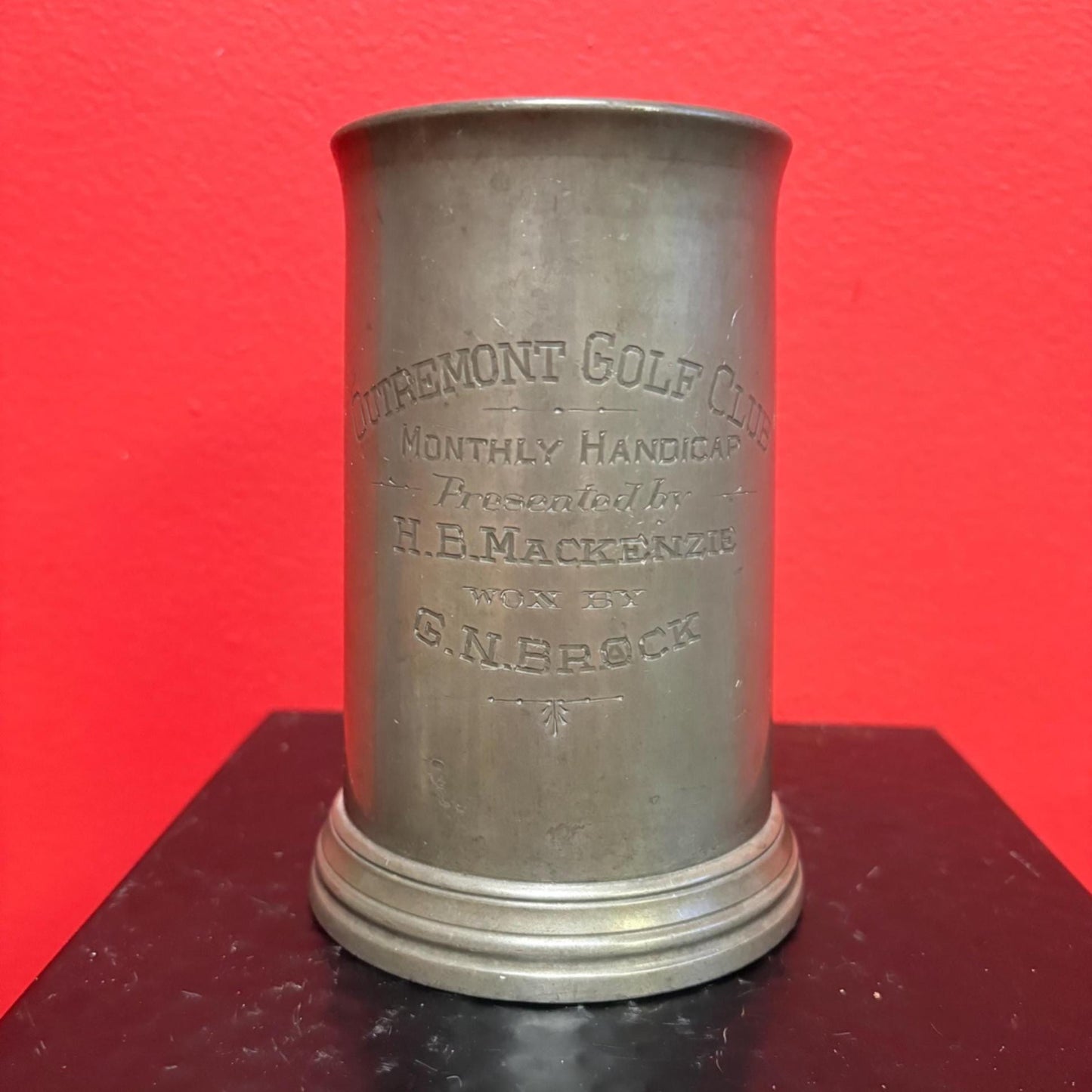 Beautiful silver plated antique golf trophy Stein  can be polished