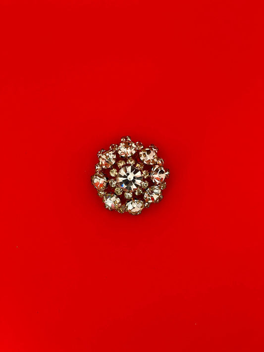 A Beautiful 1.25 inch Gold-tone and Rhinestone Brooch